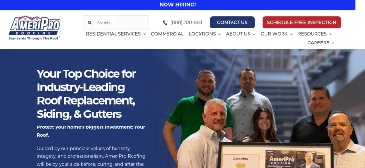 Screenshot AmeriPro Roofing