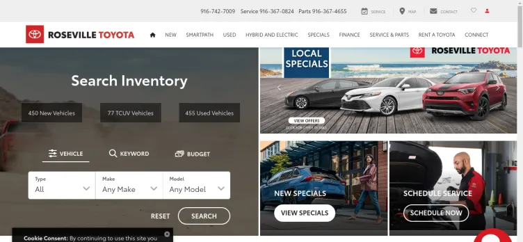 Screenshot Roseville Toyota