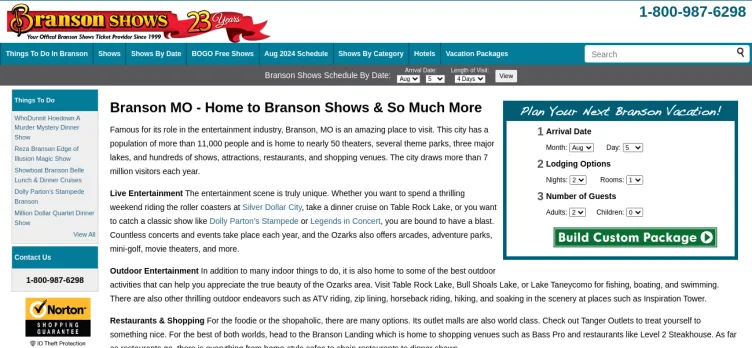 Screenshot Branson Shows