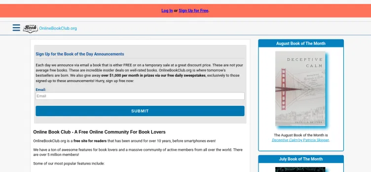 Screenshot OnlineBookClub.org