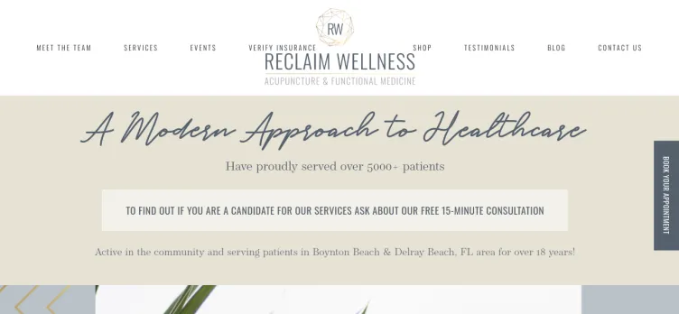 Screenshot Reclaim Wellness