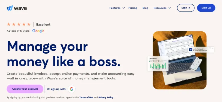 Screenshot Wave Financial