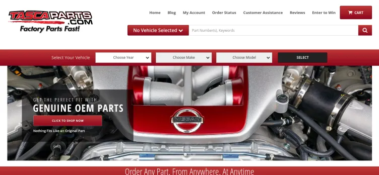 Screenshot Tasca Parts Center