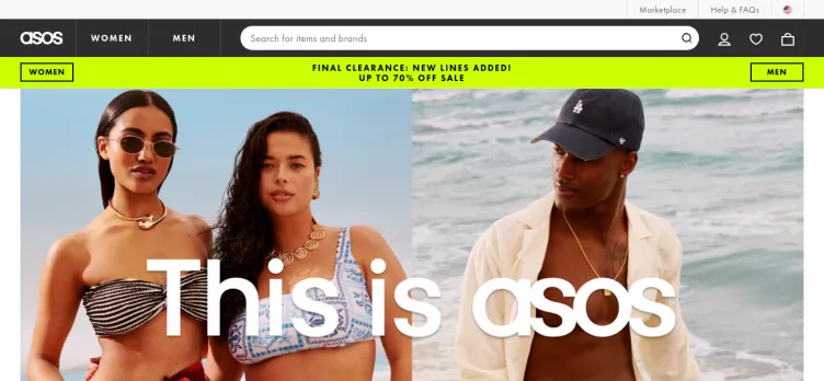 Screenshot ASOS