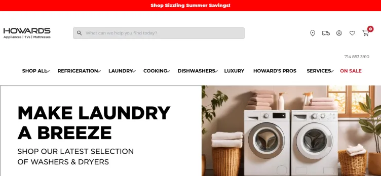 Screenshot Howard's Appliances