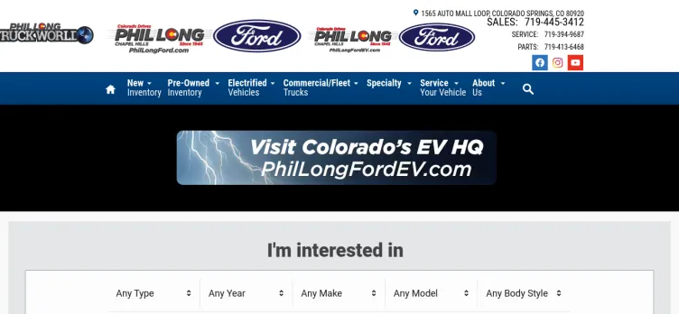 Screenshot Phil Long Ford Chapel Hills