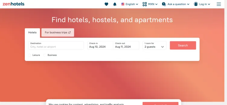 Screenshot ZenHotels