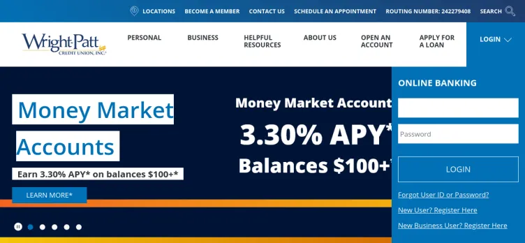 Screenshot Wright-Patt Credit Union