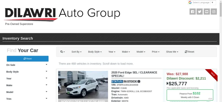 Screenshot S. Dilawri Automotive Group