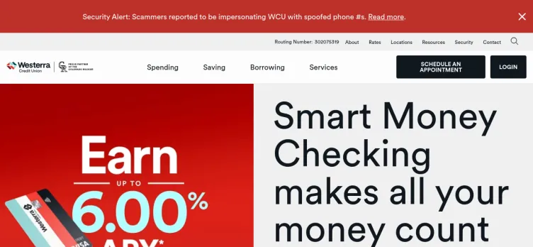 Screenshot Westerra Credit Union