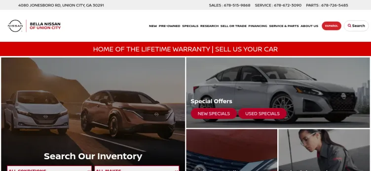 Screenshot Nissan of Union City