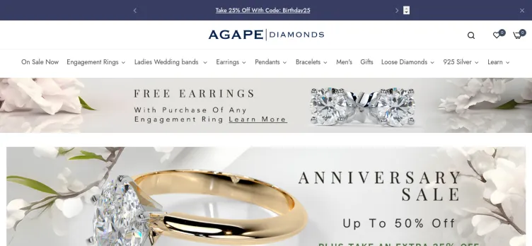 Screenshot Agape Diamonds