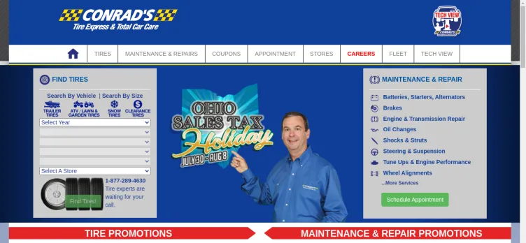 Screenshot Conrad's Tire Express & Total Car Care