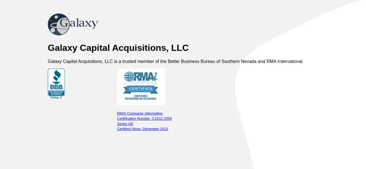 Screenshot Galaxy Capital Acquisitions