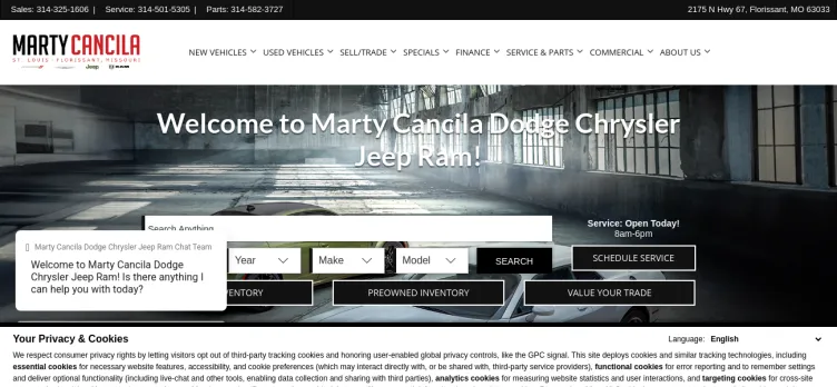 Screenshot Marty Cancila Dodge Chrysler Jeep Ram