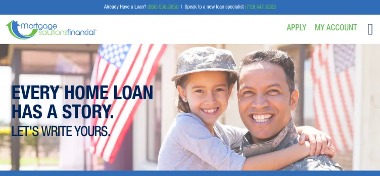 Screenshot Mortgage Solutions Financial