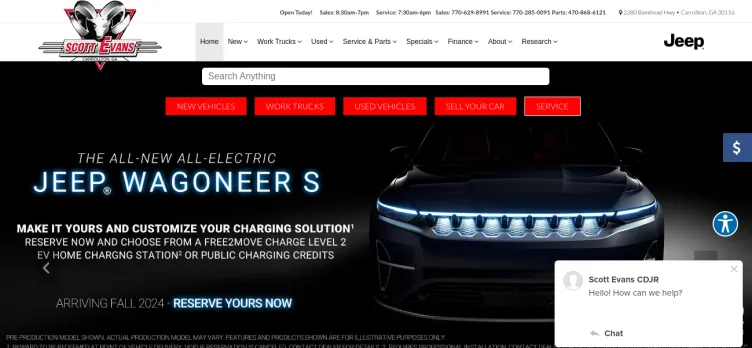 Screenshot Scott Evans Chrysler Dodge Jeep Ram