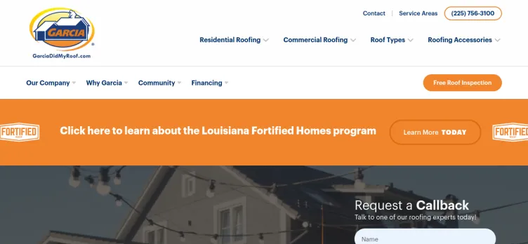 Screenshot Garcia Roofing