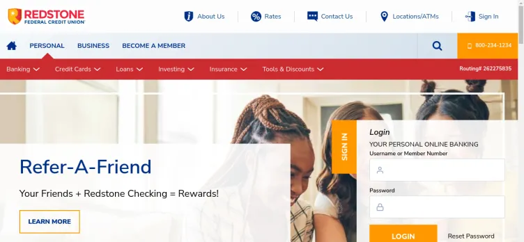 Screenshot Redstone Federal Credit Union