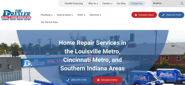 Screenshot Tom Drexler Plumbing, Heating, Cooling and Electric