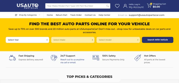 Screenshot USAutopartsCar