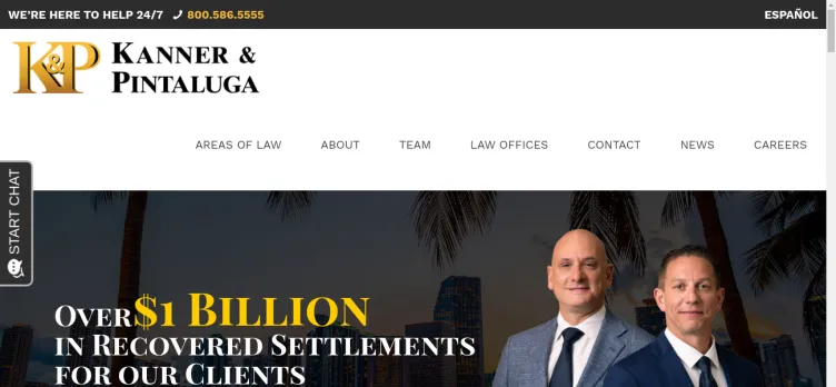 Screenshot The Law Offices of Kanner & Pintaluga