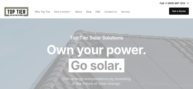 Screenshot Top Tier Solar Solutions