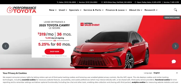 Screenshot Performance Toyota