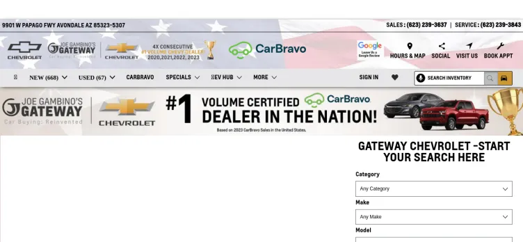 Screenshot Gateway Chevrolet