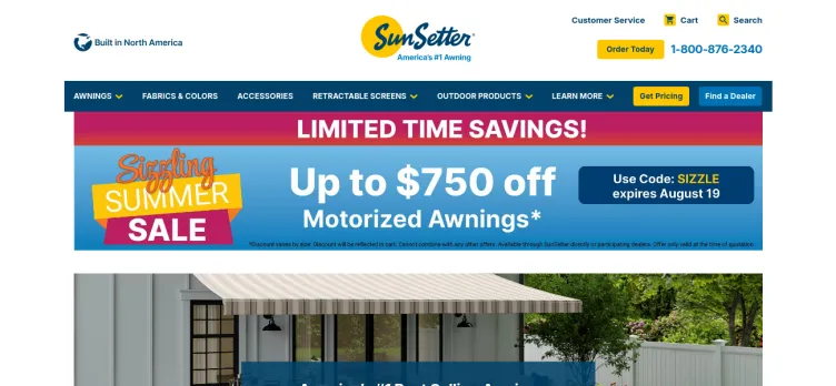 Screenshot SunSetter Products