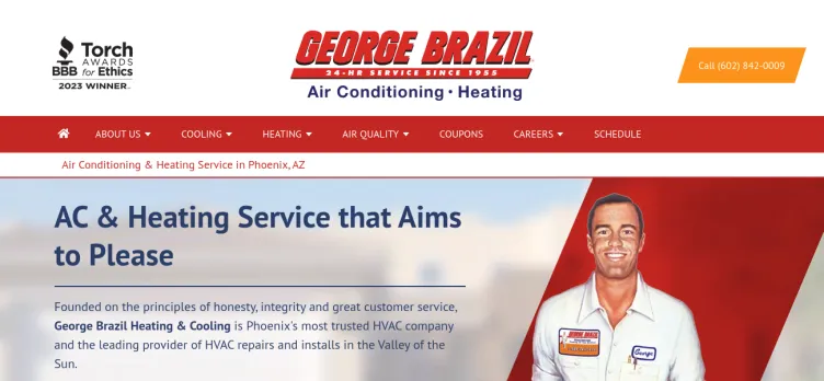 Screenshot George Brazil Air Conditioning & Heating