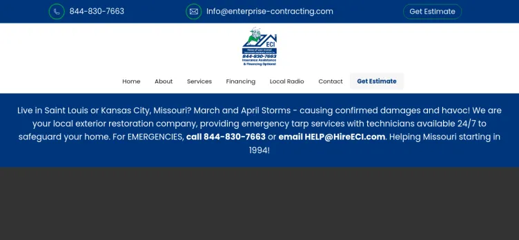 Screenshot Enterprise Contracting