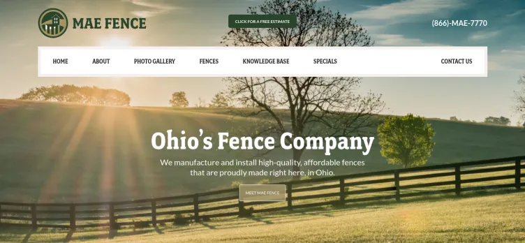 Screenshot Mae Fence Company