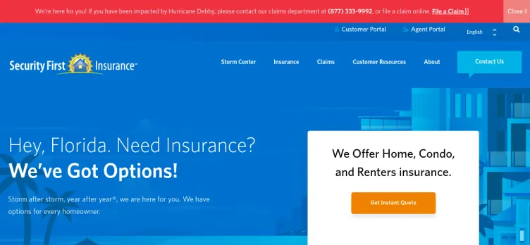 Screenshot Security First Insurance Company