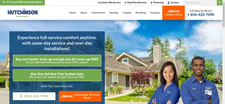 Screenshot Hutchinson Plumbing Heating Cooling