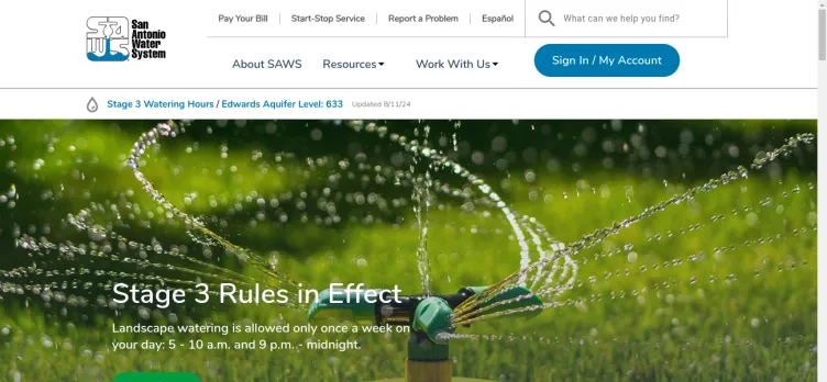 Screenshot San Antonio Water System