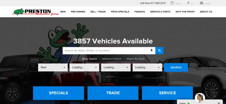 Screenshot Preston Automotive Group