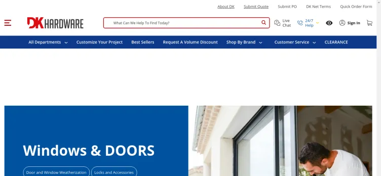 Screenshot DK Hardware Supply