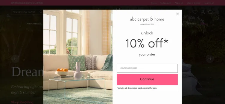 Screenshot ABC Carpet & Home