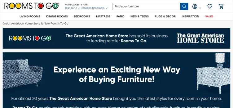 Screenshot The Great American Home Store