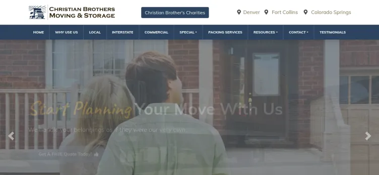 Screenshot Christian Brothers Moving and Storage