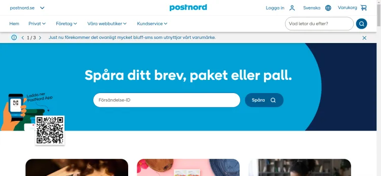 Screenshot Postnord