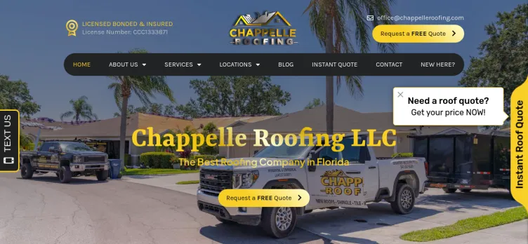 Screenshot Chappelle Roofing