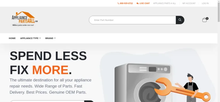 Screenshot ApplianceParts4all