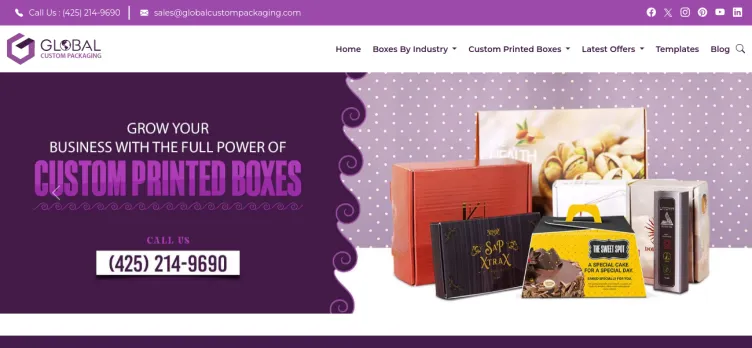 Screenshot Global Custom Packaging