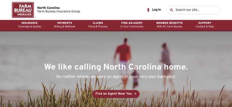 Screenshot North Carolina Farm Bureau Insurance Agency