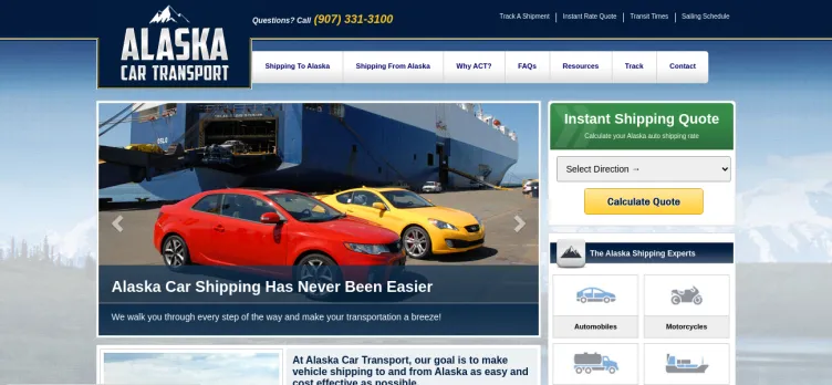 Screenshot Alaska Car Transport