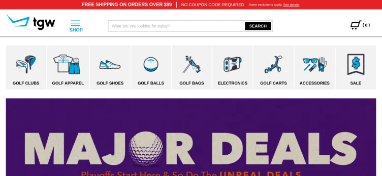 Screenshot The Golf Warehouse