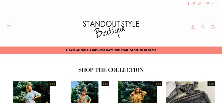 Screenshot Standout Style Boutique