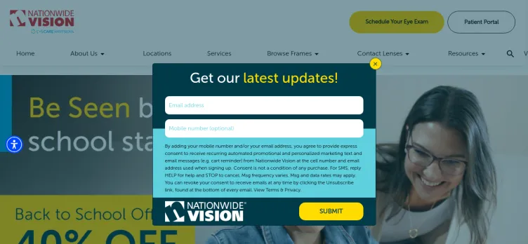 Screenshot Nationwide Vision Center